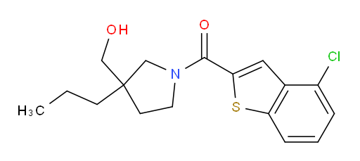 (4-chlorobenzo[b]thiophen-2-yl)(3-(hydroxymethyl)-3-propylpyrrolidin-1-yl)methanone