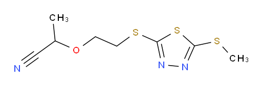 2-(2-((5-(methylthio)-1,3,4-thiadiazol-2-yl)thio)ethoxy)propanenitrile