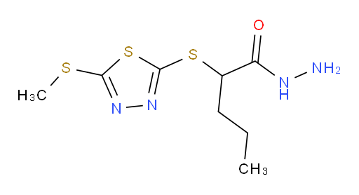 2-((5-(methylthio)-1,3,4-thiadiazol-2-yl)thio)pentanehydrazide