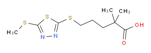 2,2-dimethyl-5-((5-(methylthio)-1,3,4-thiadiazol-2-yl)thio)pentanoic acid