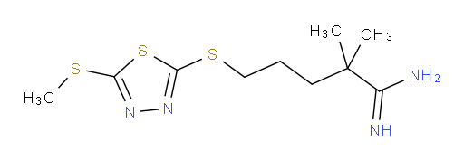 2,2-dimethyl-5-((5-(methylthio)-1,3,4-thiadiazol-2-yl)thio)pentanimidamide