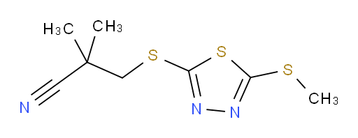 2,2-dimethyl-3-((5-(methylthio)-1,3,4-thiadiazol-2-yl)thio)propanenitrile