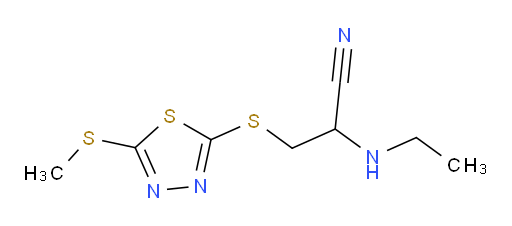 2-(ethylamino)-3-((5-(methylthio)-1,3,4-thiadiazol-2-yl)thio)propanenitrile