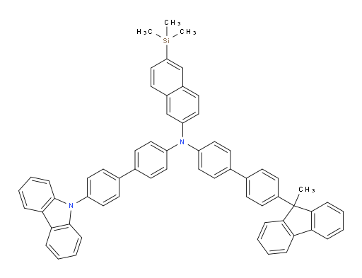 N-(4'-(9H-carbazol-9-yl)-[1,1'-biphenyl]-4-yl)-N-(4'-(9-methyl-9H-fluoren-9-yl)-[1,1'-biphenyl]-4-yl)-6-(trimethylsilyl)naphthalen-2-amine