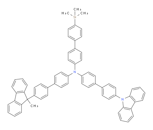 N-(4'-(9H-carbazol-9-yl)-[1,1'-biphenyl]-4-yl)-4'-(9-methyl-9H-fluoren-9-yl)-N-(4'-(trimethylsilyl)-[1,1'-biphenyl]-4-yl)-[1,1'-biphenyl]-4-amine