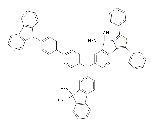 N-(4'-(9H-carbazol-9-yl)-[1,1'-biphenyl]-4-yl)-N-(9,9-dimethyl-9H-fluoren-2-yl)-8,8-dimethyl-1,3-diphenyl-8H-indeno[1,2-c]thiophen-6-amine