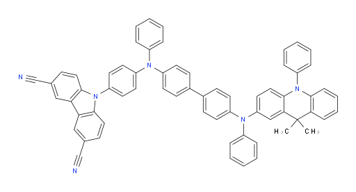 9-(4-((4'-((9,9-dimethyl-10-phenyl-9,10-dihydroacridin-2-yl)(phenyl)amino)-[1,1'-biphenyl]-4-yl)(phenyl)amino)phenyl)-9H-carbazole-3,6-dicarbonitrile