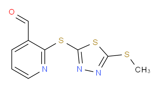 2-((5-(methylthio)-1,3,4-thiadiazol-2-yl)thio)nicotinaldehyde