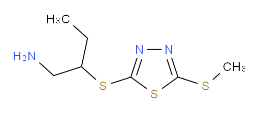 2-((5-(methylthio)-1,3,4-thiadiazol-2-yl)thio)butan-1-amine