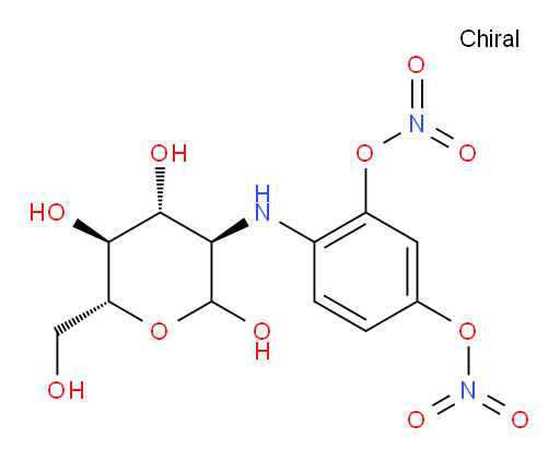 4-(((3R,4R,5S,6R)-2,4,5-trihydroxy-6-(hydroxymethyl)tetrahydro-2H-pyran-3-yl)amino)-1,3-phenylene dinitrate