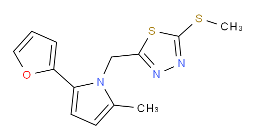 2-((2-(furan-2-yl)-5-methyl-1H-pyrrol-1-yl)methyl)-5-(methylthio)-1,3,4-thiadiazole