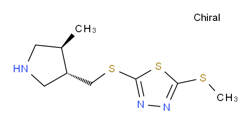 2-((((3S,4S)-4-methylpyrrolidin-3-yl)methyl)thio)-5-(methylthio)-1,3,4-thiadiazole