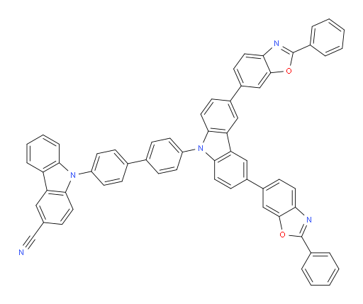 9-(4'-(3,6-bis(2-phenylbenzo[d]oxazol-6-yl)-9H-carbazol-9-yl)-[1,1'-biphenyl]-4-yl)-9H-carbazole-3-carbonitrile