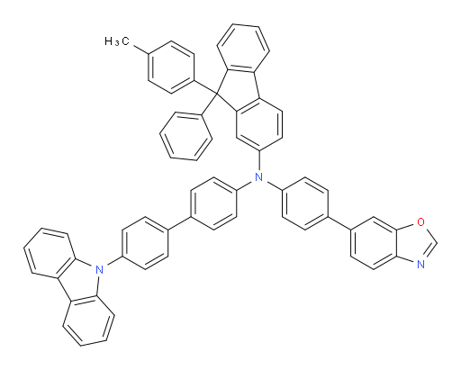 N-(4'-(9H-carbazol-9-yl)-[1,1'-biphenyl]-4-yl)-N-(4-(benzo[d]oxazol-6-yl)phenyl)-9-phenyl-9-(p-tolyl)-9H-fluoren-2-amine