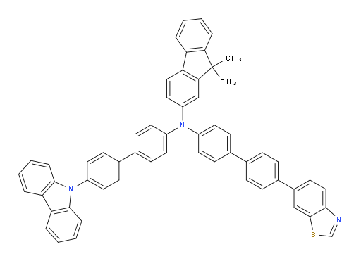 N-(4'-(9H-carbazol-9-yl)-[1,1'-biphenyl]-4-yl)-N-(4'-(benzo[d]thiazol-6-yl)-[1,1'-biphenyl]-4-yl)-9,9-dimethyl-9H-fluoren-2-amine