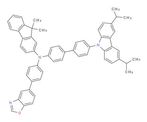 N-(4-(benzo[d]oxazol-5-yl)phenyl)-N-(4'-(3,6-diisopropyl-9H-carbazol-9-yl)-[1,1'-biphenyl]-4-yl)-9,9-dimethyl-9H-fluoren-2-amine