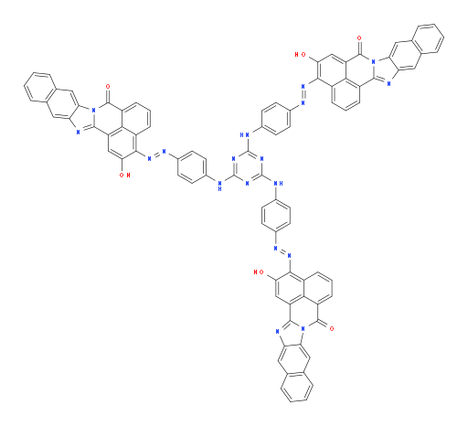 3,3'-((1E,1'E)-(((6-((4-((E)-(5-hydroxy-7-oxo-7H-benzo[de]naphtho[2',3':4,5]imidazo[2,1-a]isoquinolin-4-yl)diazenyl)phenyl)amino)-1,3,5-triazine-2,4-diyl)bis(azanediyl))bis(4,1-phenylene))bis(diazene-2,1-diyl))bis(2-hydroxy-7H-benzo[de]naphtho[2',3':4,5]imidazo[2,1-a]isoquinolin-7-one)