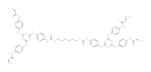 N,N',N'',N'''-(((6,6'-(((((hexane-1,6-diylbis(azanediyl))bis(carbonyl))bis(azanediyl))bis(4,1-phenylene))bis(azanediyl))bis(1,3,5-triazine-6,4,2-triyl))tetrakis(azanediyl))tetrakis(benzene-4,1-diyl))tetraacrylamide