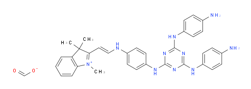 2-(2-((4-((4,6-bis((4-aminophenyl)amino)-1,3,5-triazin-2-yl)amino)phenyl)amino)vinyl)-1,3,3-trimethyl-3H-indol-1-ium formate