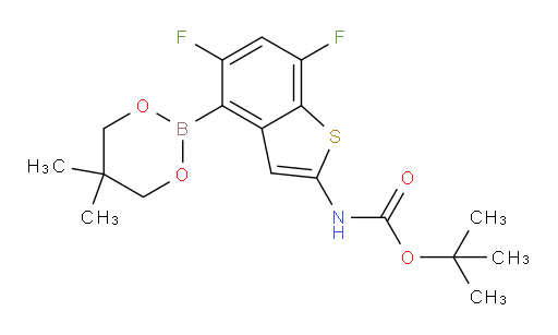 tert-butyl (4-(5,5-dimethyl-1,3,2-dioxaborinan-2-yl)-5,7-difluorobenzo[b]thiophen-2-yl)carbamate