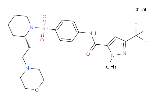 1-Methyl-N-[4-[[(2S)-2-[2-(4-morpholinyl)ethyl]-1-piperidinyl]sulfonyl]phenyl]-3-(trifluoromethyl)-1H-pyrazole-5-carboxamide (ACI)