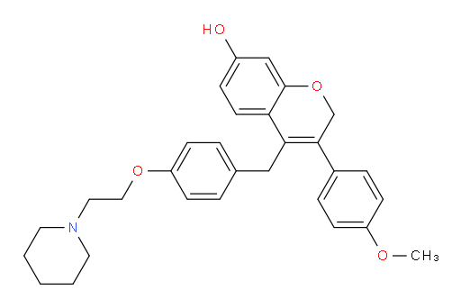 3-(4-Methoxyphenyl)-4-[[4-[2-(1-piperidinyl)ethoxy]phenyl]methyl]-2H-1-benzopyran-7-ol (ACI)