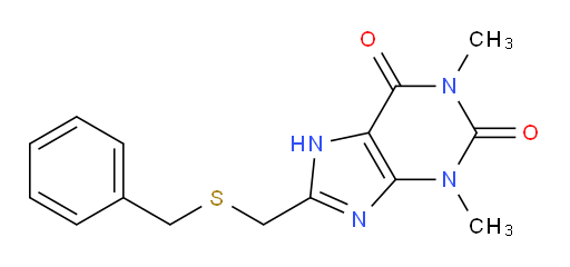 3,9-Dihydro-1,3-dimethyl-8-[[(phenylmethyl)thio]methyl]-1H-purine-2,6-dione (ACI)