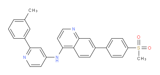 N-[2-(3-Methylphenyl)-4-pyridinyl]-7-[4-(methylsulfonyl)phenyl]-4-quinolinamine (ACI)