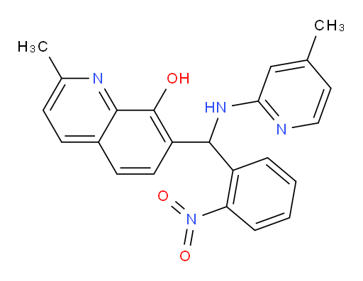 2-Methyl-7-[[(4-methyl-2-pyridinyl)amino](2-nitrophenyl)methyl]-8-quinolinol (ACI)