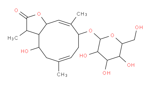(3S,3aR,4S,6E,9S,10E,11aR)-9-(β-D-Glucopyranosyloxy)-3a,4,5,8,9,11a-hexahydro-4-hydroxy-3,6,10-trimethylcyclodeca[b]furan-2(3H)-one (ACI)