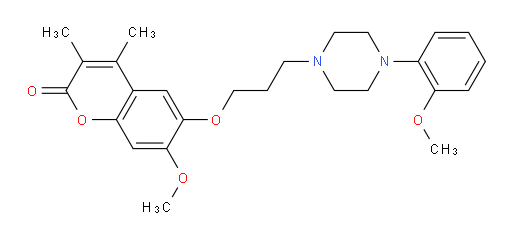 7-Methoxy-6-[3-[4-(2-methoxyphenyl)-1-piperazinyl]propoxy]-3,4-dimethyl-2H-1-benzopyran-2-one (ACI)