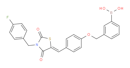 B-[3-[[4-[[3-[(4-Fluorophenyl)methyl]-2,4-dioxo-5-thiazolidinylidene]methyl]phenoxy]methyl]phenyl]boronic acid (ACI)
