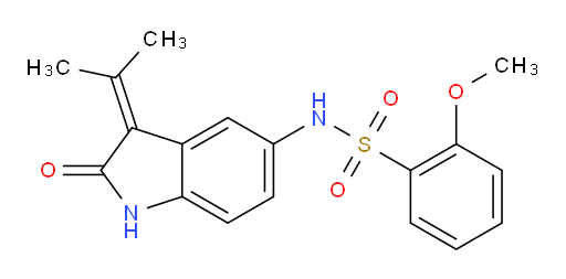 N-[2,3-Dihydro-3-(1-methylethylidene)-2-oxo-1H-indol-5-yl]-2-methoxybenzenesulfonamide (ACI)