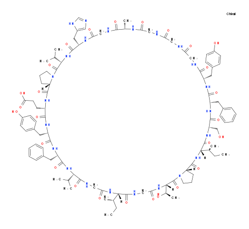 Cyclo(L-alanylglycyl-L-histidyl-L-valyl-L-prolyl-L-α-glutamyl-L-tyrosyl-L-phenylalanyl-L-valylglycyl-L-isoleucylglycyl-L-threonyl-L-prolyl-L-isoleucyl-L-seryl-L-phenylalanyl-L-tyrosylglycylglycylglycyl) (9CI)