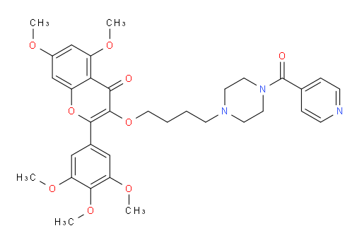 5,7-Dimethoxy-3-[4-[4-(4-pyridinylcarbonyl)-1-piperazinyl]butoxy]-2-(3,4,5-trimethoxyphenyl)-4H-1-benzopyran-4-one (ACI)