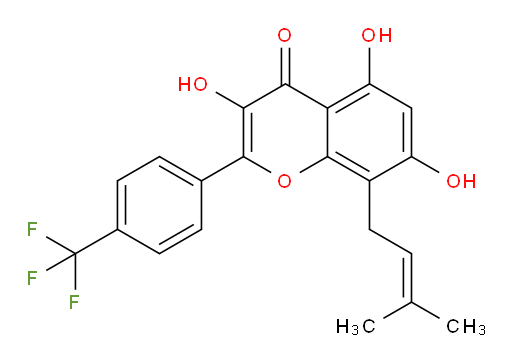 3,5,7-Trihydroxy-8-(3-methyl-2-buten-1-yl)-2-[4-(trifluoromethyl)phenyl]-4H-1-benzopyran-4-one (ACI)