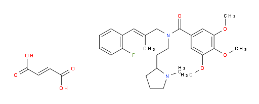 Benzamide, N-[3-(2-fluorophenyl)-2-methyl-2-propen-1-yl]-3,4,5-trimethoxy-N-[2-(1-methyl-2-pyrrolidinyl)ethyl]-, 2-butenedioate (1:1) (ACI)