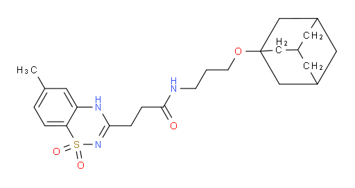 4H-1,2,4-Benzothiadiazine-3-propanamide, 6-methyl-N-[3-(tricyclo[3.3.1.13,7]dec-1-yloxy)propyl]-, 1,1-dioxide (ACI)