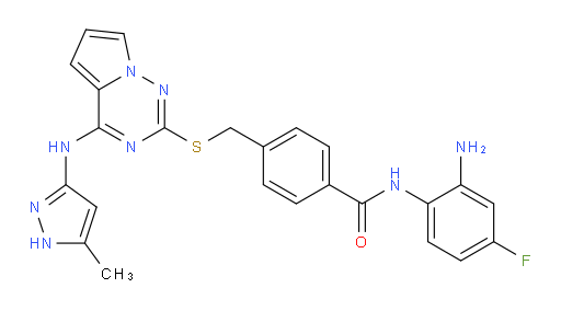 N-(2-Amino-4-fluorophenyl)-4-[[[4-[(5-methyl-1H-pyrazol-3-yl)amino]pyrrolo[2,1-f][1,2,4]triazin-2-yl]thio]methyl]benzamide (ACI)