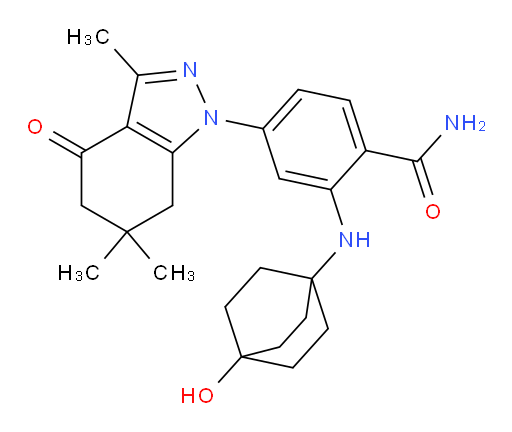 Benzamide, 2-[(4-hydroxybicyclo[2.2.2]oct-1-yl)amino]-4-(4,5,6,7-tetrahydro-3,6,6-trimethyl-4-oxo-1H-indazol-1-yl)- (ACI)
