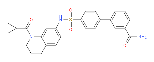 4′-[[[1-(Cyclopropylcarbonyl)-1,2,3,4-tetrahydro-7-quinolinyl]amino]sulfonyl][1,1′-biphenyl]-3-carboxamide (ACI)