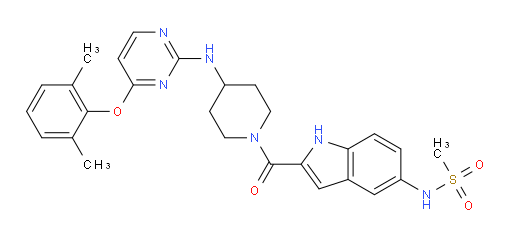 N-[2-[[4-[[4-(2,6-Dimethylphenoxy)-2-pyrimidinyl]amino]-1-piperidinyl]carbonyl]-1H-indol-5-yl]methanesulfonamide (ACI)