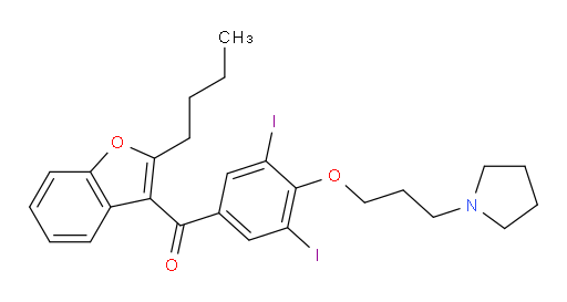 (2-Butyl-3-benzofuranyl)[3,5-diiodo-4-[3-(1-pyrrolidinyl)propoxy]phenyl]methanone (ACI)