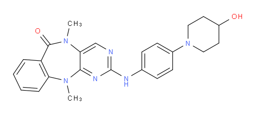5,11-Dihydro-2-[[4-(4-hydroxy-1-piperidinyl)phenyl]amino]-5,11-dimethyl-6H-pyrimido[4,5-b][1,4]benzodiazepin-6-one (ACI)