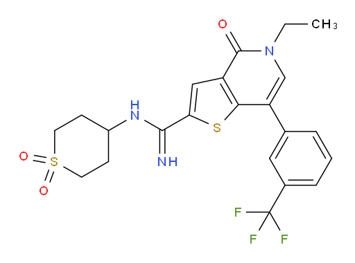 5-Ethyl-4,5-dihydro-4-oxo-N-(tetrahydro-1,1-dioxido-2H-thiopyran-4-yl)-7-[3-(trifluoromethyl)phenyl]thieno[3,2-c]pyridine-2-carboximidamide (ACI)