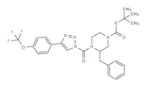 1,1-Dimethylethyl 3-(phenylmethyl)-4-[[4-[4-(trifluoromethoxy)phenyl]-1H-1,2,3-triazol-1-yl]carbonyl]-1-piperazinecarboxylate (ACI)