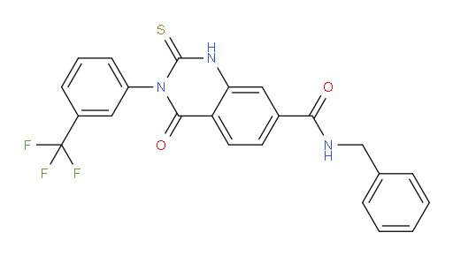 1,2,3,4-Tetrahydro-4-oxo-N-(phenylmethyl)-2-thioxo-3-[3-(trifluoromethyl)phenyl]-7-quinazolinecarboxamide (ACI)