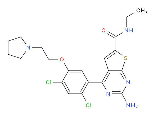 2-Amino-4-[2,4-dichloro-5-[2-(1-pyrrolidinyl)ethoxy]phenyl]-N-ethylthieno[2,3-d]pyrimidine-6-carboxamide (ACI)