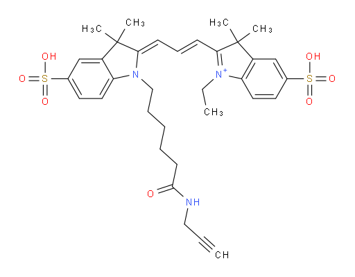 2-[3-[1,3-Dihydro-3,3-dimethyl-1-[6-oxo-6-(2-propyn-1-ylamino)hexyl]-5-sulfo-2H-indol-2-ylidene]-1-propen-1-yl]-1-ethyl-3,3-dimethyl-5-sulfo-3H-indolium (ACI)