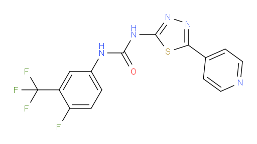 N-[4-Fluoro-3-(trifluoromethyl)phenyl]-N′-[5-(4-pyridinyl)-1,3,4-thiadiazol-2-yl]urea (ACI)